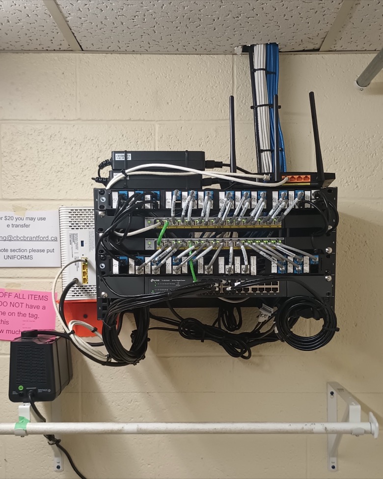 photo of a ctructured cabling installation